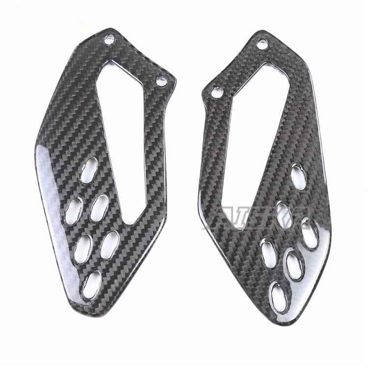 AISKA Twill Weave Golssy 100% Pre-preg 3K Carbon Fiber Motorcycle Foot Pegs Footrest Heel Guards for BMW S1000RR 2009-2018