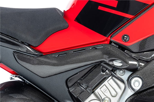 AISKA 3K/12K 3*3 Carbon Fiber Twill Weave Motorcycle Spare Parts Sub-Frame Covers Protectors for Ducati Panigale V4 / V4S / V4R 2018-2024