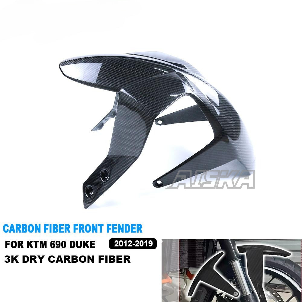 AISKA 690 Duke 3K Dry Carbon Fiber Body Parts Accessories Fairings Motorcycle Front Fender Hugger for KTM 690 Duke 2012-2019