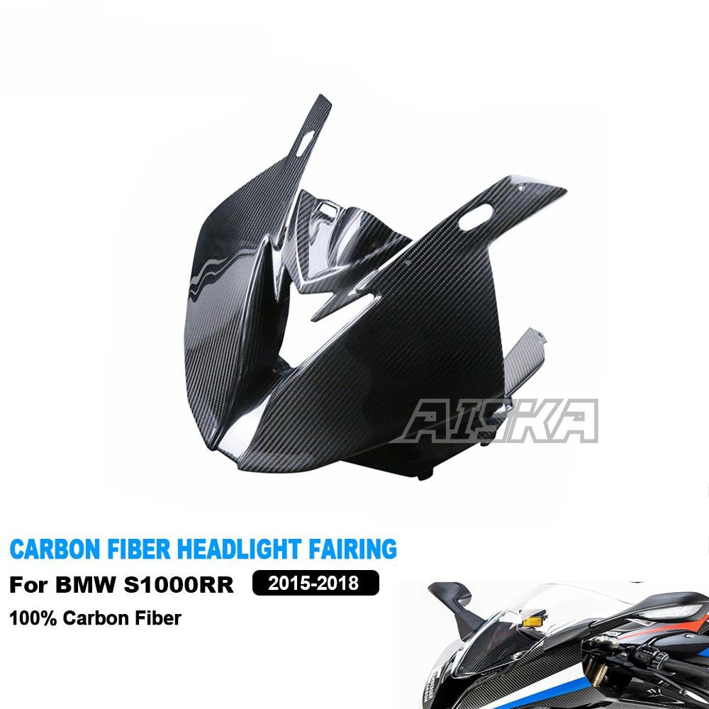 AISKA Twill Weave 100% 3K Full Carbon Fiber Motorcycle AirIntake Front Nose Fairing for BMW S1000RR 2015-2018