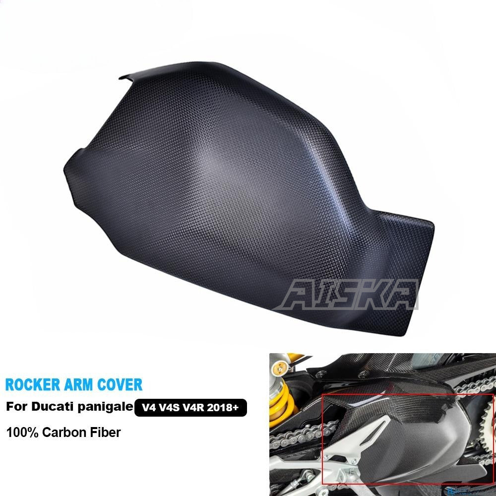 AISKA Twill Weave Glossy 3K Carbon Fiber Motorcycle Rocker Arm Cover for Ducati Panigale V4 V4S V4R 2018-2024