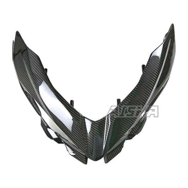 AISKA 100% 3K Dry Carbon Fiber Motorcycle Accessories Front Nose Headlight Cover Fairing for Kawasaki Ninja 400 2018-2024