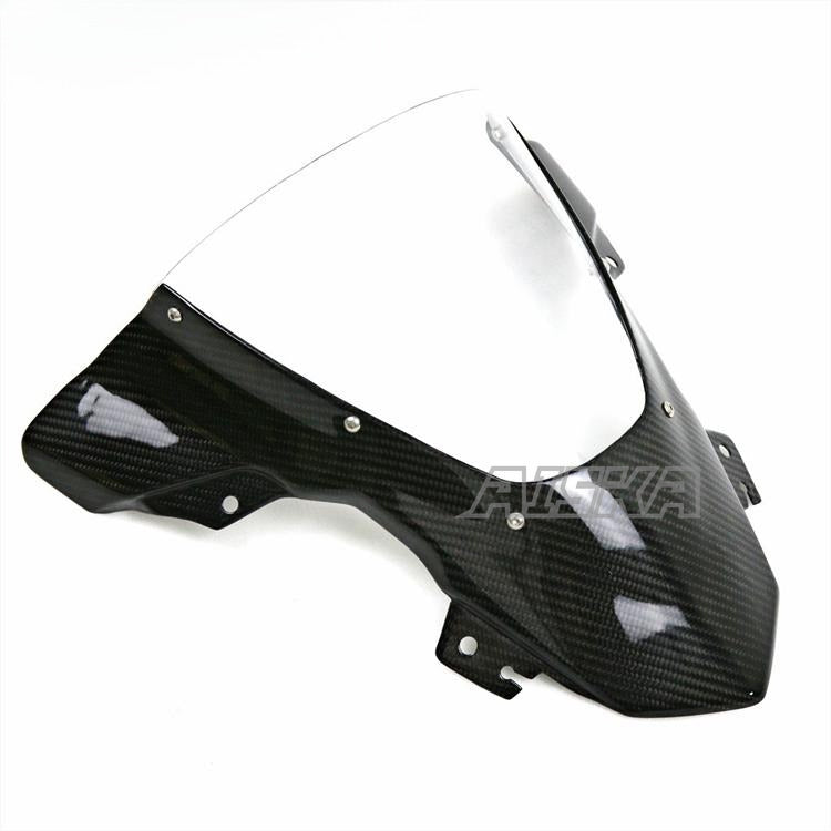 AISKA Twill Wave 3K Carbon Fiber Motorcycle Accessories Motorcycle Dual Bubble Windshield Windscreen for BMW S1000RR 2015-2018