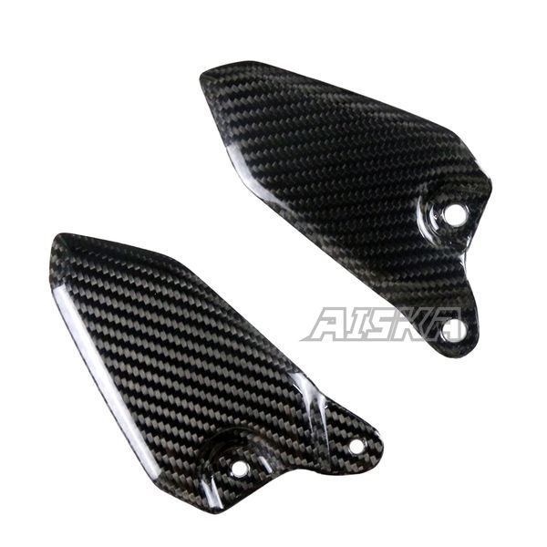 AISKA 3K Dry Carbon Fiber Motorcycle Rear Footrest Wing Protector Rearset Heel Plate Guards for Kawasaki Z900RS 2018-2024