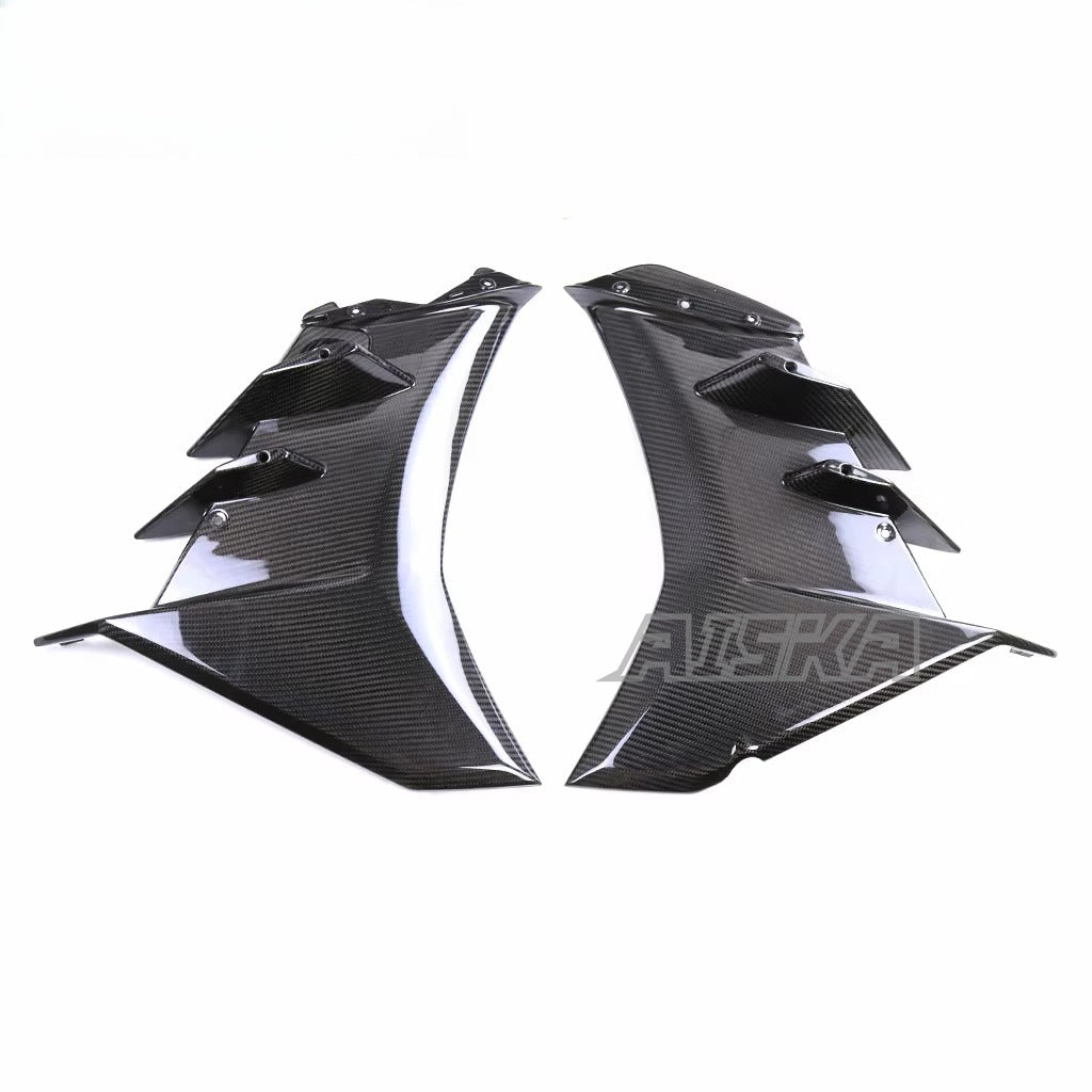 AISKA 3K 3*3 Carbon Fiber Motorcycle Accessories Front Headlight Fairing Lower Cover Frame Fairing for Aprilia RSV4  2021+
