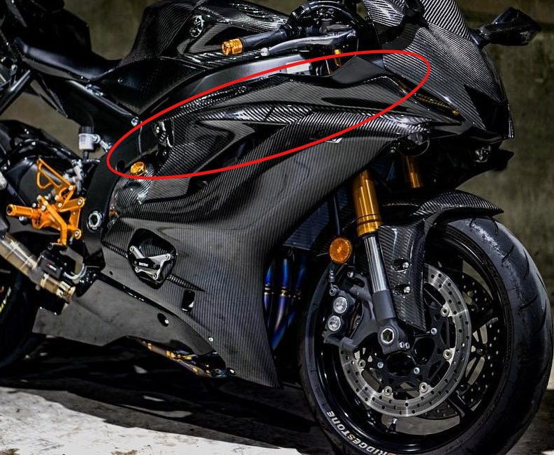 AISKA R6 Carbon Fiber Fairings Motorcycle Carbon Front Upper Side Fairings Panels Cover for Yamaha R6 2017-2024 2021 2022 2023