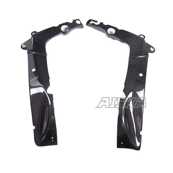 AISKA 3K Dry Carbon Fiber Motorcycle Frame Slider Crash Protection Frame Covers for Kawasaki Ninja ZX-6R 2019-2024
