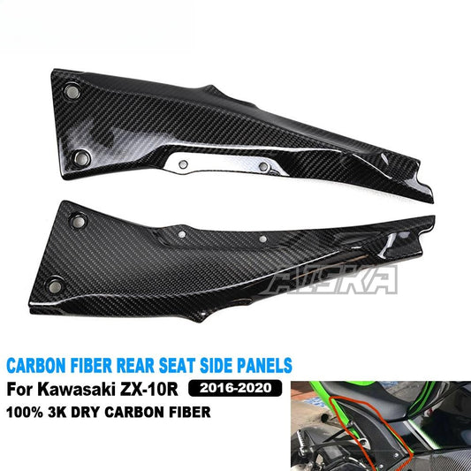 AISKA 3K Dry Carbon Fiber Motorcycle Accessories Rear Tail Seat Upper Side Panel Fairing for Kawasaki ZX10R ZX-10R 2016-2020