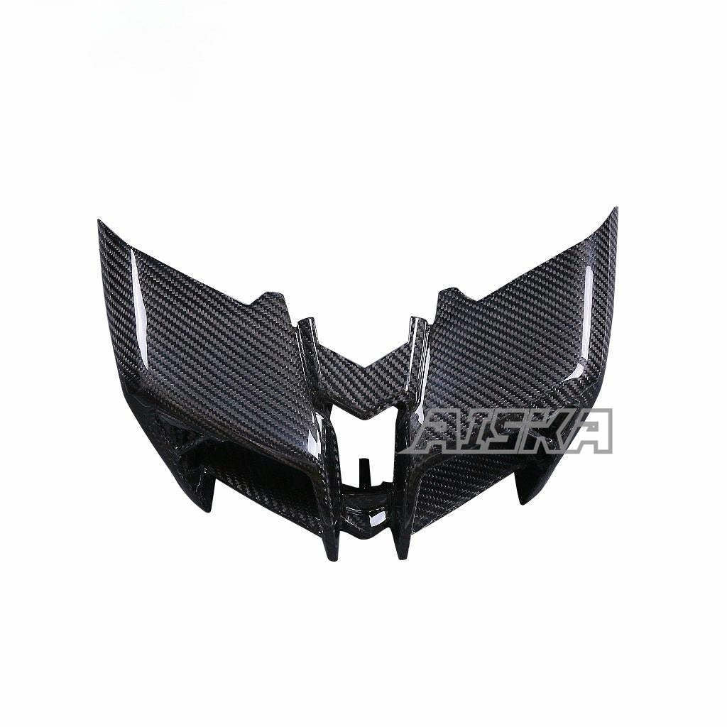 AISKA Twill Weave Gloss Carbon Fiber Motorcycle Front Upper Headlight Cover Fairing for Yamaha MT10 FZ10 2016-2021