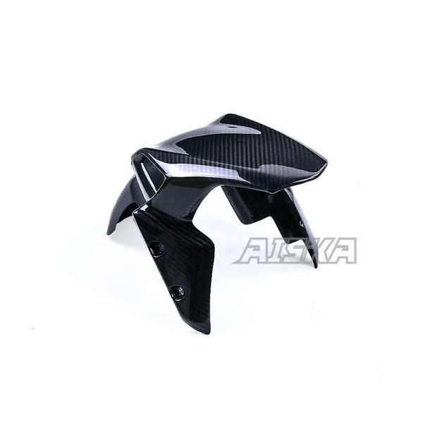 AISKA 100% 3K Dry Carbon Fiber Motorcycle Accessories Front Wheel Mudguard Hugger Fender for Kawasaki Z900 2017 2018 2019