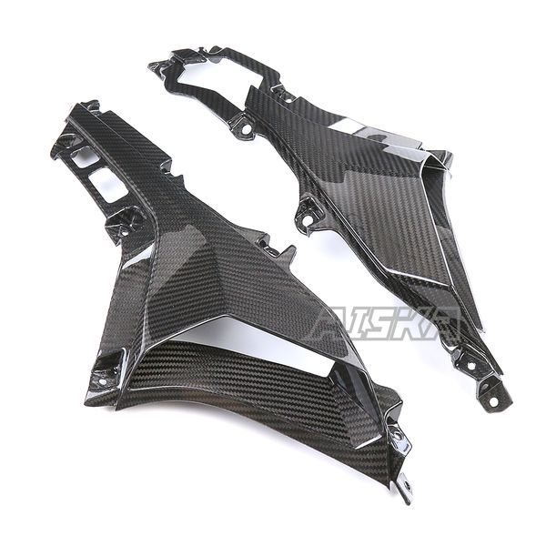 AISKA Dry Carbon Fiber Motorcycle Front Side Air Duct Intake Inner Panel Faring for Kawasaki Ninja ZX-25R 2020-2024