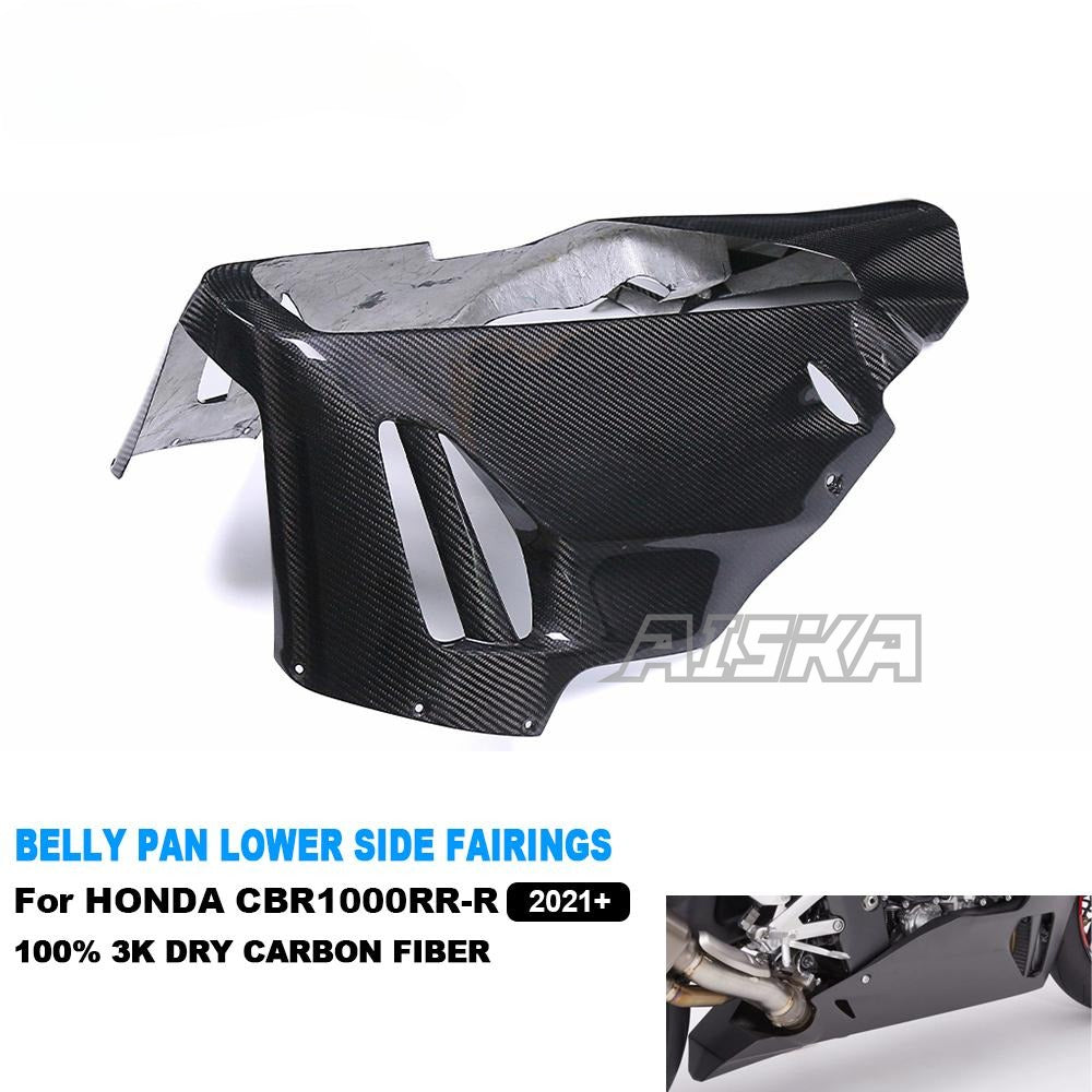 AISKA Carbon Fiber Motorcycle Engine Side Panels Fairing Belly Pan Lower Side Fairings for Honda CBR1000RR-R 2021 2022 2023 2024