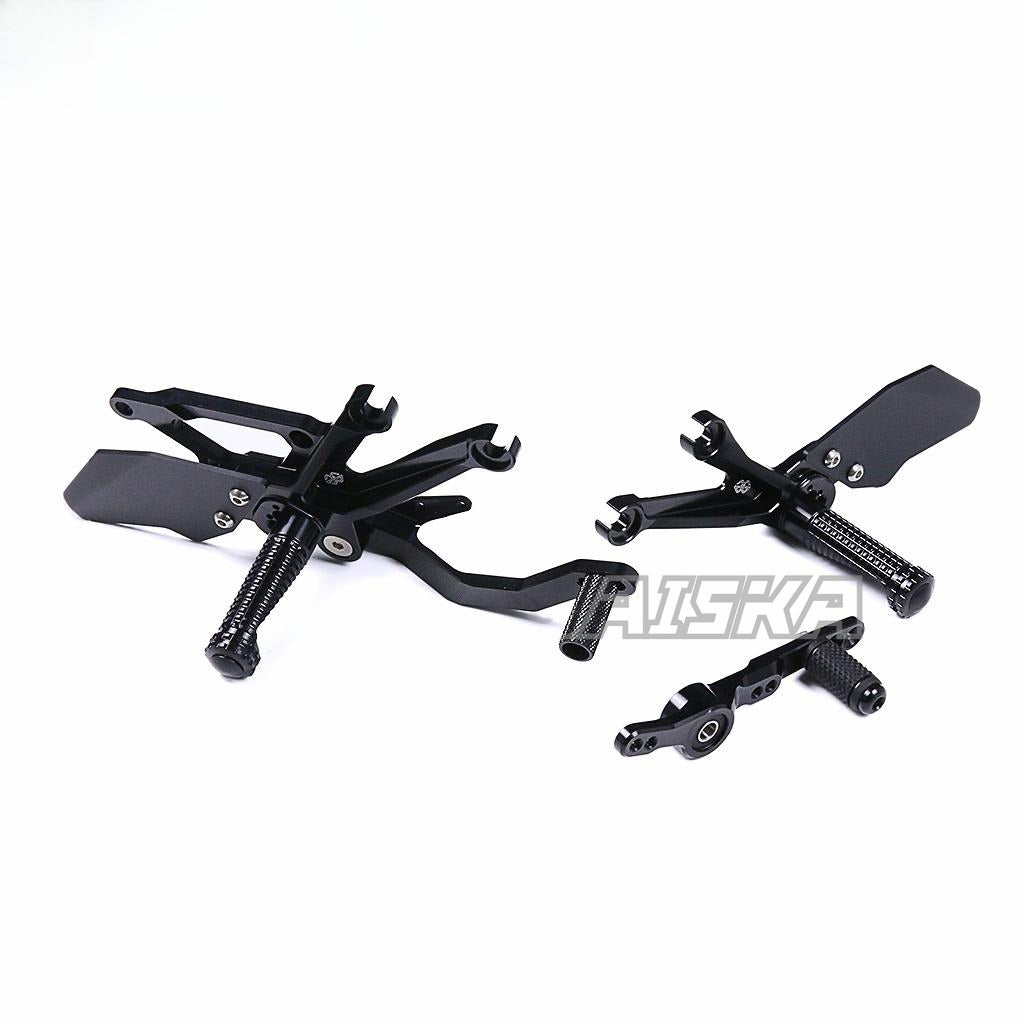 AISKA CNC Aluminum Alloy Motorcycle Racing Footpeg Footrest Rear Pedal Rearset for Yamaha YZF R7 2022 2023 2024