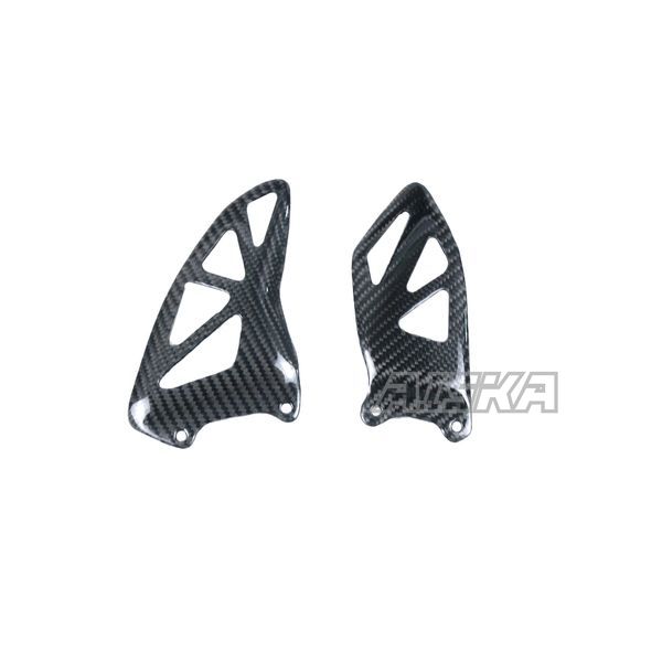 AISKA 100% Dry Carbon Fiber Motorcycle Rearset Plate Foot Peg Protector Heel Plates Guard for Suzuki GSX-R1000 2017-2024