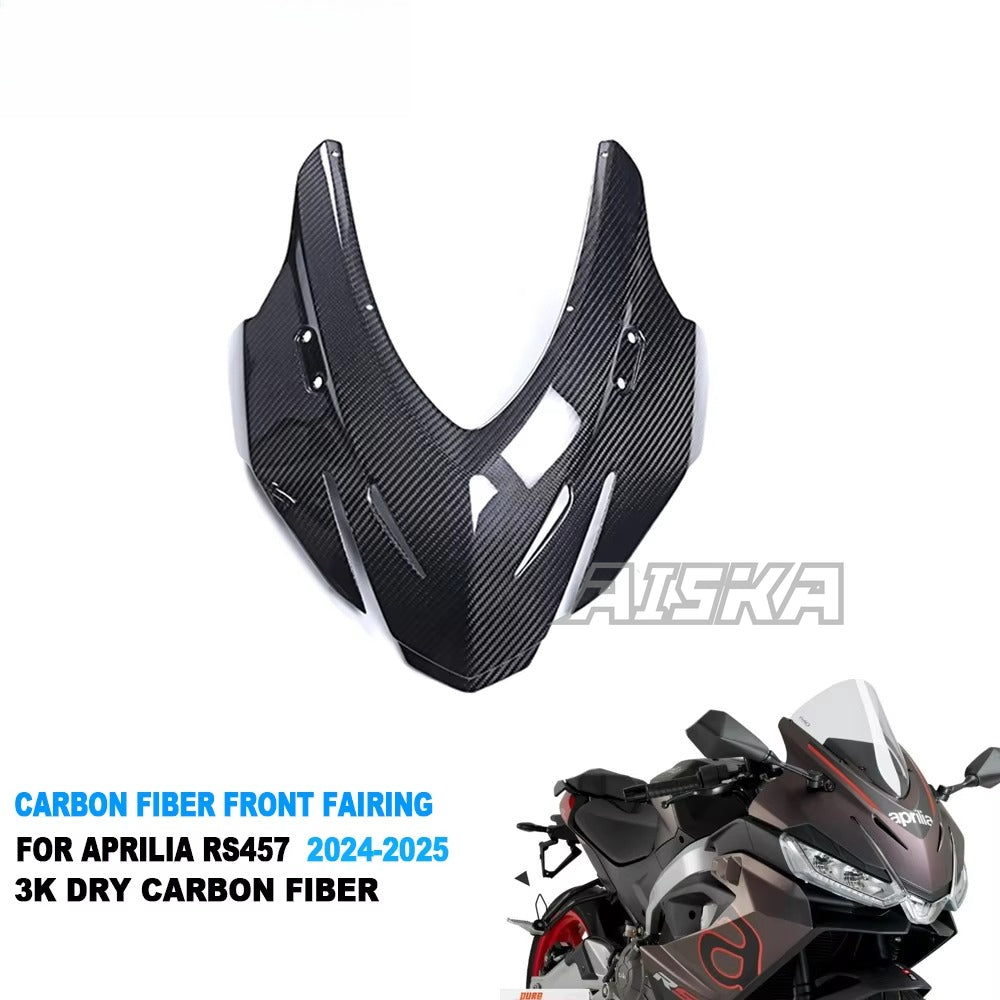 AISKA 100% 3K Twill Glossy Dry Carbon Fiber Front Fairing for Aprilia RS457 2023 2024 2025