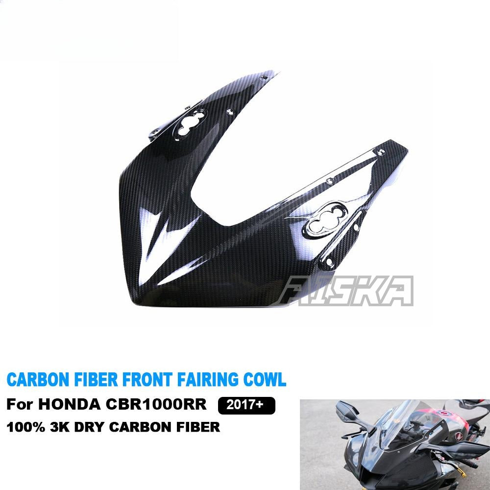 AISKA 100% 3K Full Dry Carbon Fiber Motorcycle Front Upper Fairing Headlight Cowl Nose Panel for Honda CBR1000RR 2017-2024