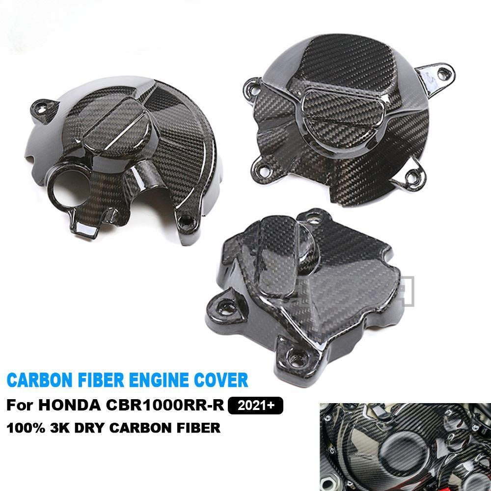 AISKA 3K Dry Carbon Fiber Motorcycle Fairing Side Panels Engine Cover Protector for Honda CBR1000RR-R 2021 2022 2023 2024
