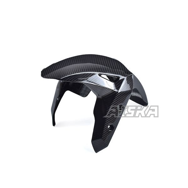AISKA 3K Dry Carbon Fiber Motorcycle Accessories Front Fender Hugger Mudguard for Kawasaki Ninja ZX-25R 2020-2024