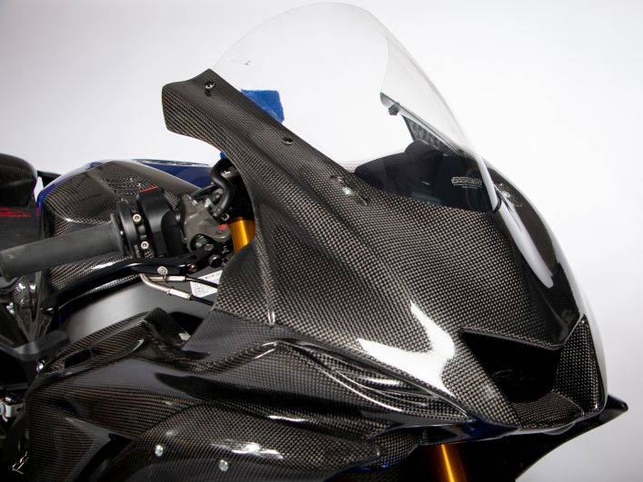 AISKA R6 Carbon Fiber Front Fairing Motorcycle Carbon Upper Front Headlight Nose Housing Fairing Panel for Yamaha R6 2017-2024