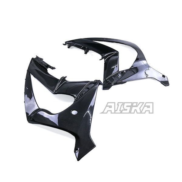 AISKA 3K Dry Carbon Fiber Motorcycle Front Upper Side Panels Fairing for Kawasaki Ninja ZX10R ZX-10R 2011-2015