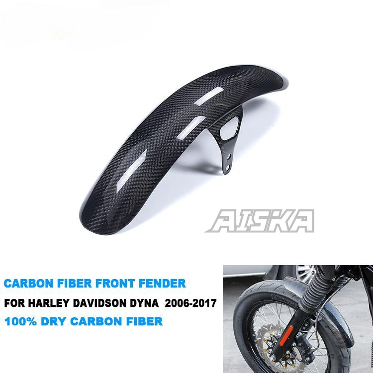 AISKA 3K Carbon Fiber Front Fender for Harley Davidson Dyna Street Bob Low Rider FXDC FXDLS 2007-2023