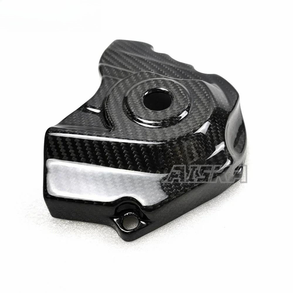 AISKA 3K Dry Carbon Fiber Motorcycle Accessories Front Sprocket Cover Guard for Kawasaki Ninja ZX10R ZX-10R 2016-2020