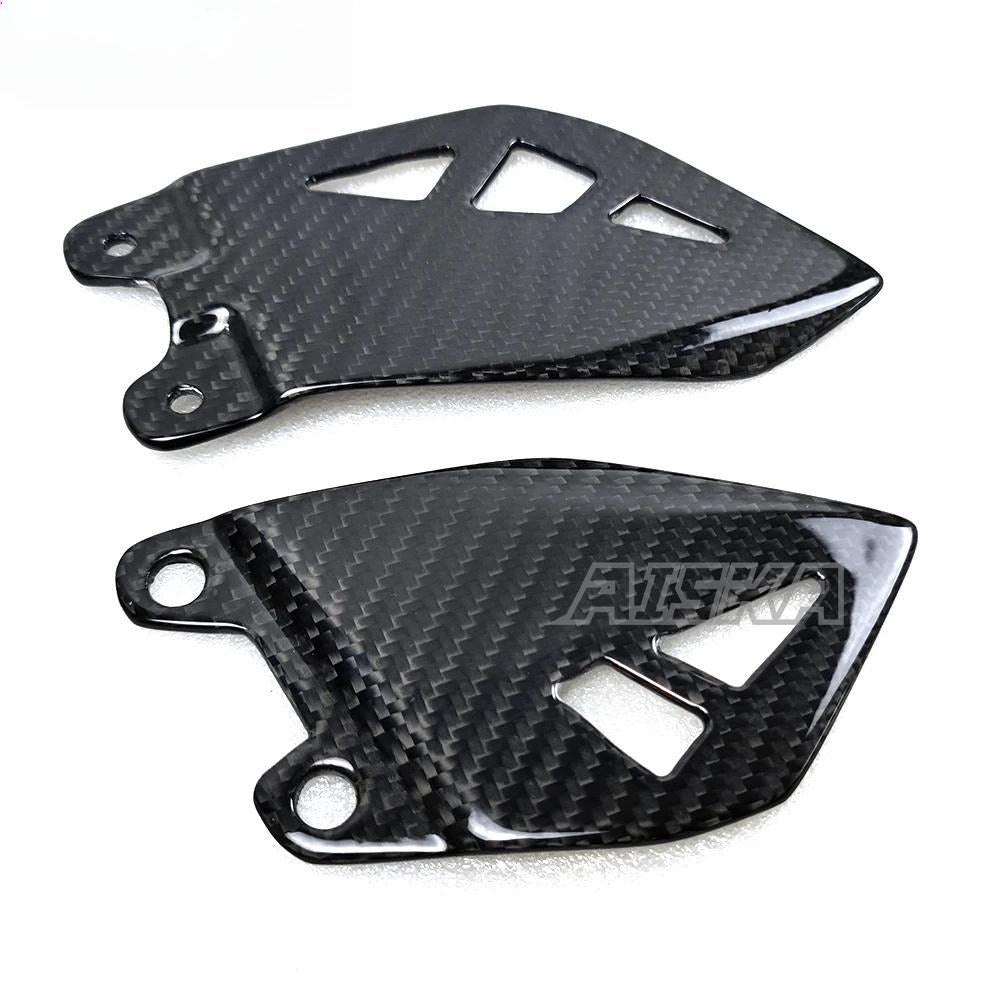 AISKA Dry Carbon Fiber Motorcycle Accessories for Kawasaki ZX10R ZX-10R 2016-2020 Rearset Plate Foot Peg Protector Heel Fairing