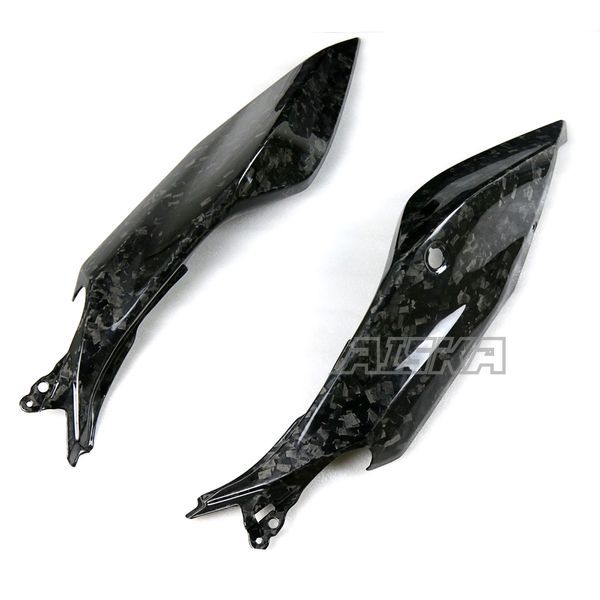 AISKA 100% 3K Dry Carbon Fiber Motorcycle Accessories Rear Seat Side Fairing Cowl Panel for Kawasaki Ninja 400 2018-2024