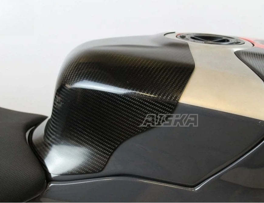 AISKA R6 Carbon Fiber Tank Cover Motorcycle Carbon Fibre Fuel Gas Tank Cover Protector Guard Fairing for Yamaha R6 2017-2024