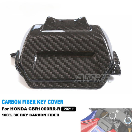 AISKA 100% 3K Full Dry Carbon Fiber Motorcycle Key Cover for Honda CBR1000RR-R 2021 2022 2023 2024