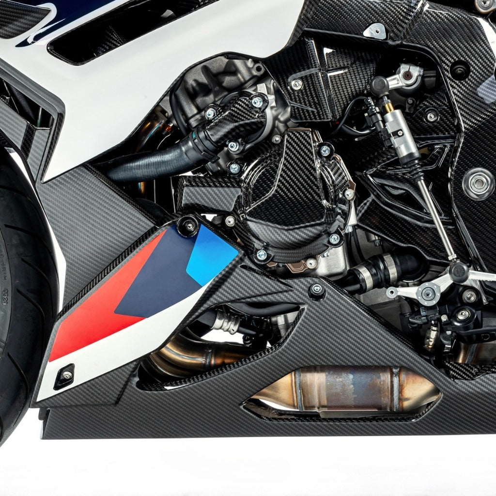 AISKA 3K Carbon Fiber Motorcycle Accessories Bellypan Lower Bottom Belly Pan Panel Cowl Fairing for BMW S1000R M1000R 2021-2025