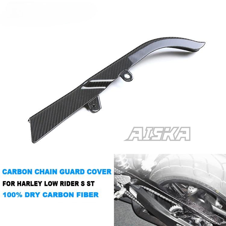 AISKA Carbon Real 3K Dry Carbon Fiber Motorcycle Chain Guard Cover for Harley Davidson Low Rider S ST 2022-2025
