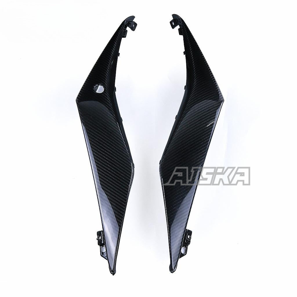 AISKA Motorcycle Carbon Side Panels Accessories Carbon Fiber Rear Upper Tail Side Cover Fairing for Yamaha R3 2022 2023 2024