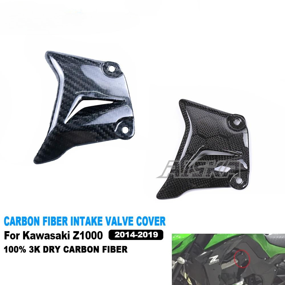 AISKA 3K Dry Carbon Fiber Motorcycle Accessories Body Frame Side Intake Valve Cover Fairing Kit for Kawasaki Z1000 2014-2019