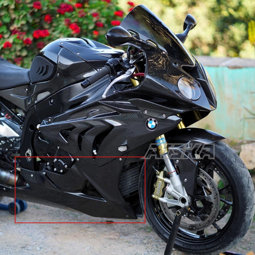 AISKA Twill Weave Carbon Fiber Custom Parts Motorcycle Belly Pan Lower Panel Cover Fairings for BMW S1000RR 2009-2014