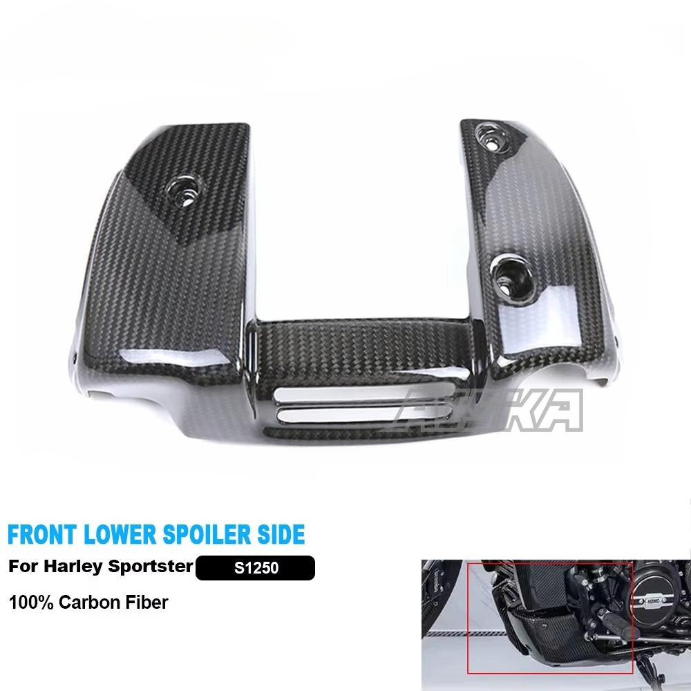 AISKA 3K Pure Carbon Fiber Motorcycle Accessories Front Radiator Lower Spoiler Side Panel for Harley Davidson Sportster S 1250
