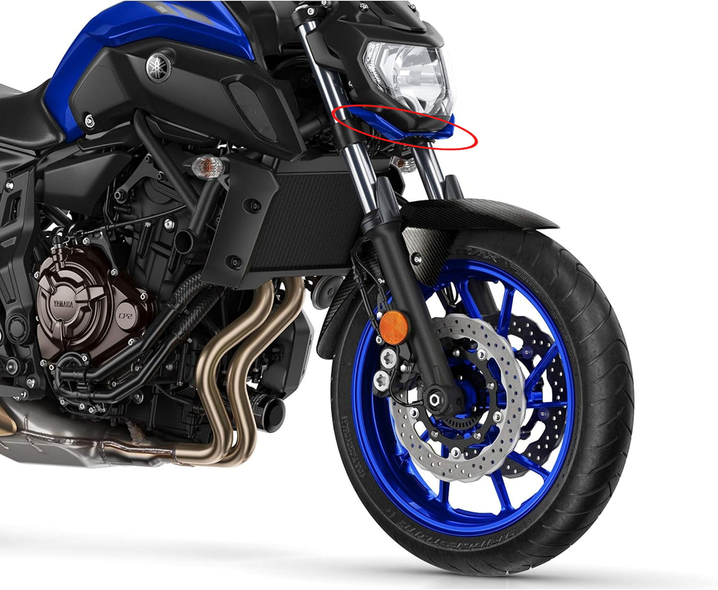 AISKA Motorcycle Carbon Fiber Front Lower Headlight Fairing Stay Bracket Fairing for Yamaha MT07 FZ07 2018-2022