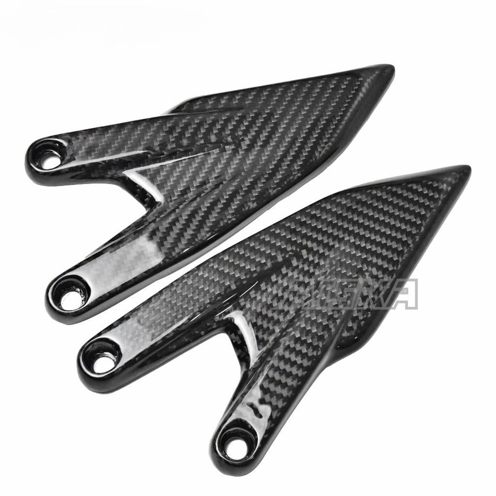 AISKA 690 Duke 3K Dry Carbon Fiber Motorcycle Footpeg Footrest Rearset Plate Heel Guards for KTM 690 Duke 2012-2019