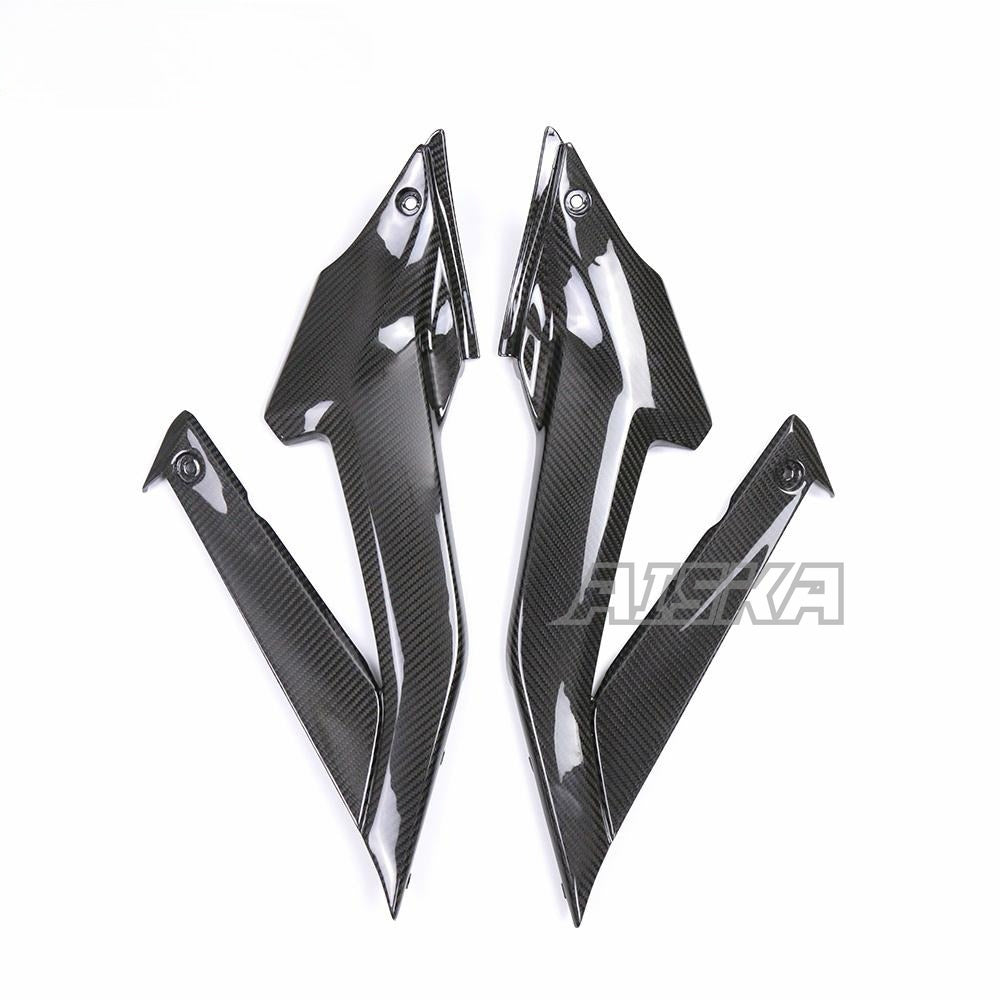 AISKA 100% Full Dry Carbon Fiber Rear Seat Side Panel Full Carbon Fiber Seat Side Tank Side Fairing for Yamaha R3 2022 2023 2024