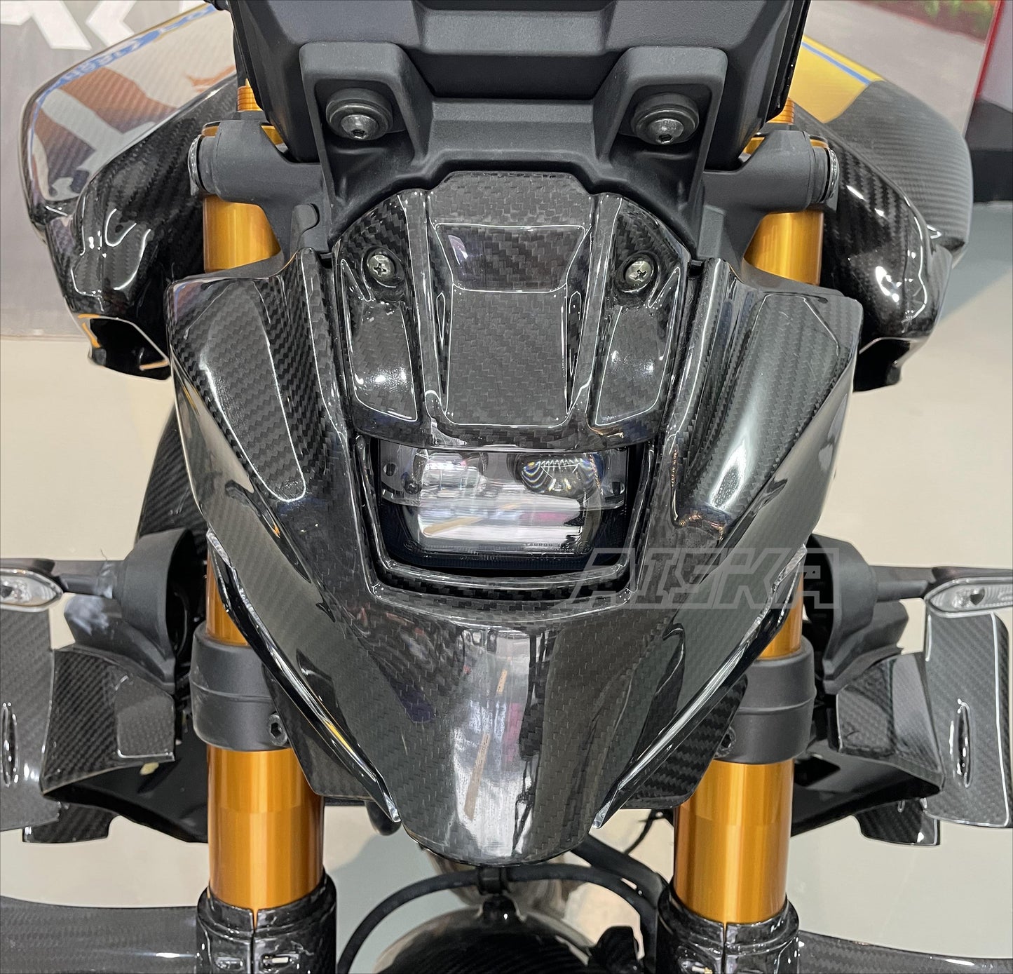 AISKA 100% 3K Dry Carbon Fiber Motorcycle Front Inner Fairing for Yamaha MT09 FZ09 2024-2025