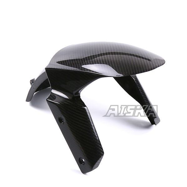 AISKA 3K Dry Carbon Fiber Motorcycle Front Wheel Fender Hugger Mudguard for Kawasaki Ninja ZX-6R 2013-2024