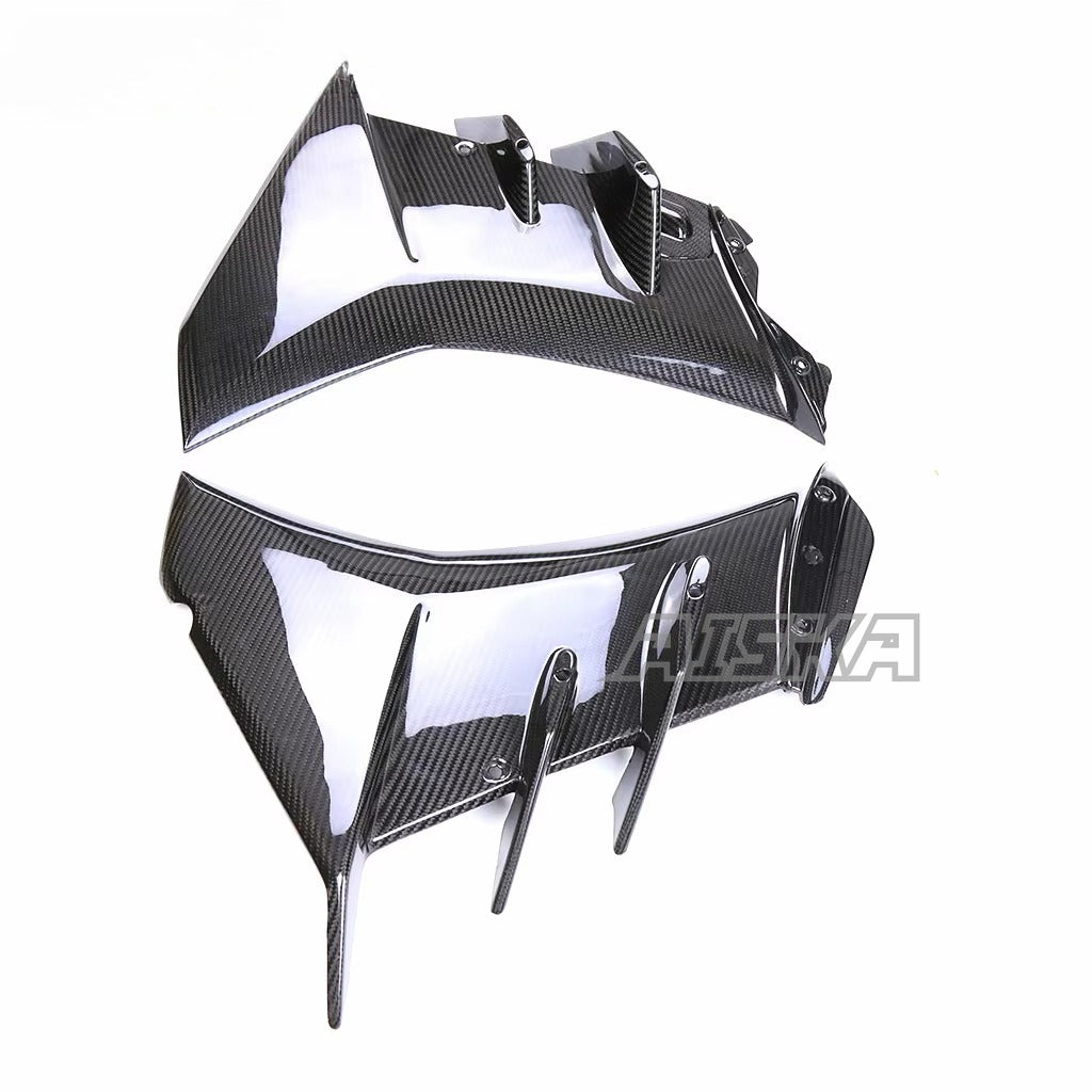 AISKA 3K 3*3 Carbon Fiber Motorcycle Accessories Front Headlight Fairing Lower Cover Frame Fairing for Aprilia RSV4  2021+