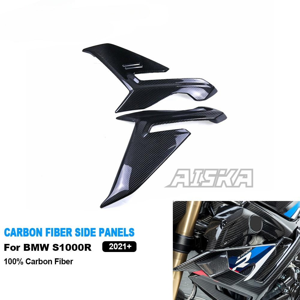 AISKA 100% 3K Full Carbon Fiber Twill Weave Motorcycle Lower Air-guide Side Panels for BMW S1000R M1000R 2021-2025