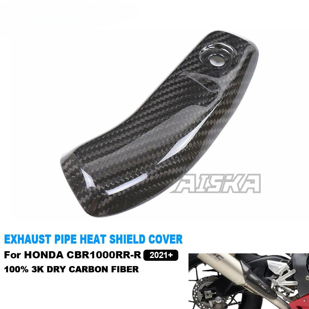 AISKA Dry Carbon Fiber Motorcycle Exhaust Pipe Cover Muffler Heat Shield Guard for Honda CBR1000RR-R 2021 2022 2023 2024