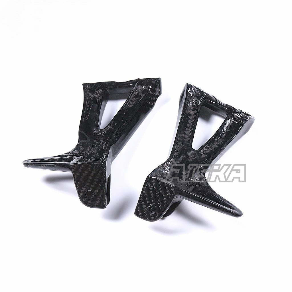 AISKA Five-layer Carbon Fiber Motorcycle Passenger Foot Peg Mount Kit Heel Guards Cover for Yamaha MT10 FZ10 2016-2021 2018 2019