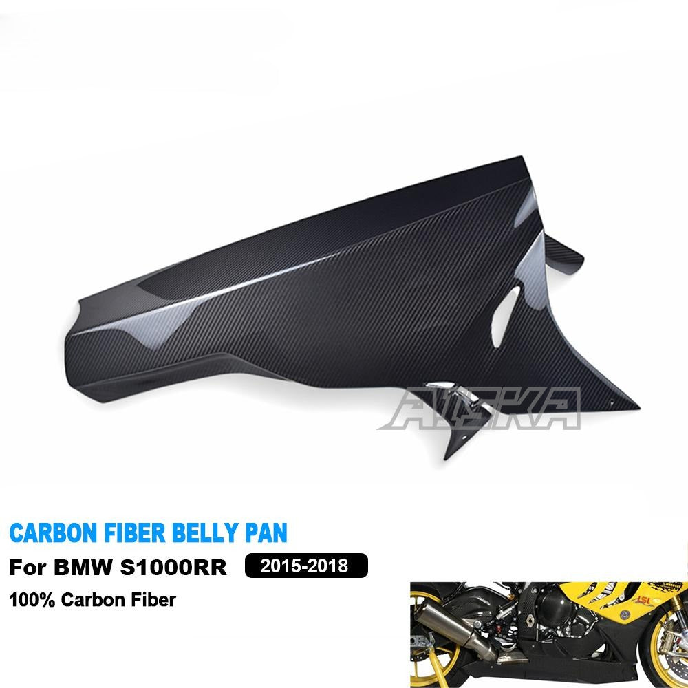 AISKA Motorcycle Accessories Twill Weave 100% Carbon Fiber Lower Bottom Belly Pan Panel Cowl Fairing for BMW S1000RR 2015-2018