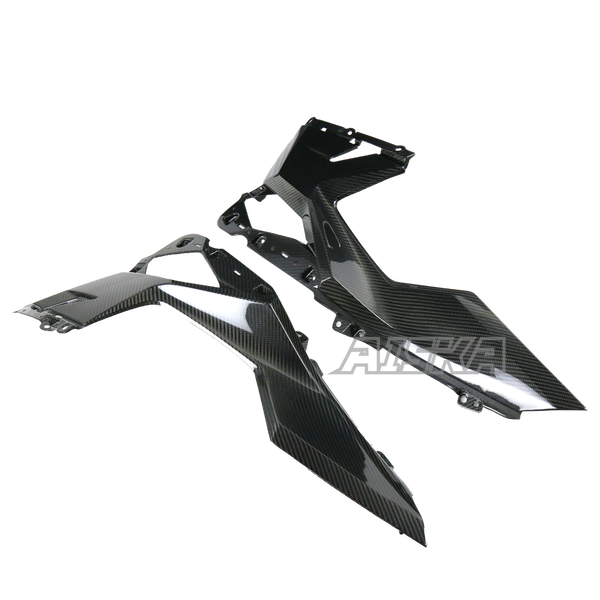 AISKA 100% 3K Dry Carbon Fiber Motorcycle Accessories Front Upper Side Panel Fairing for Kawasaki Ninja 400 2018-2024
