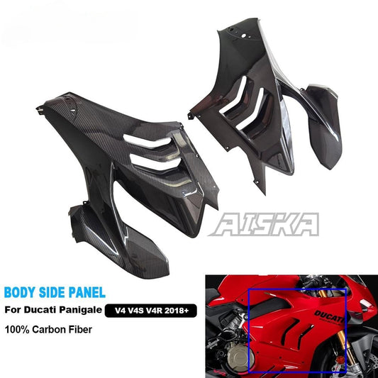 AISKA 3K 3*3 Carbon Fiber Motorcycle Modified Body Side Panel for  Ducati Panigale  V4 V4S V4R 2018+