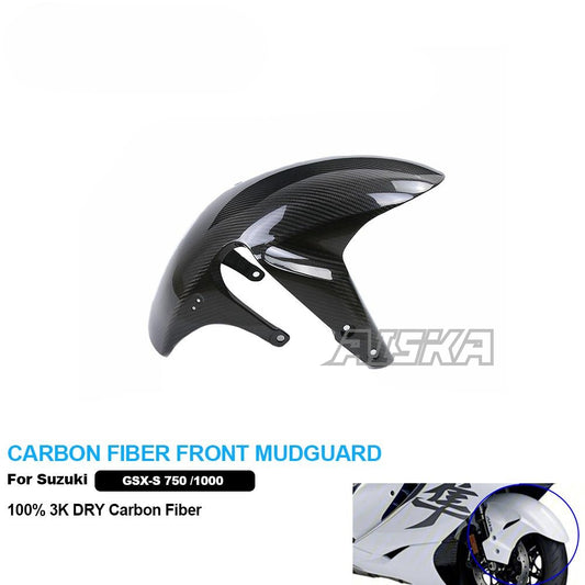 AISKA  3K Dry Carbon Fiber Motorcycle  Accessories Front Mudguard for Suzuki GSX-S 750 1000 2017-2024