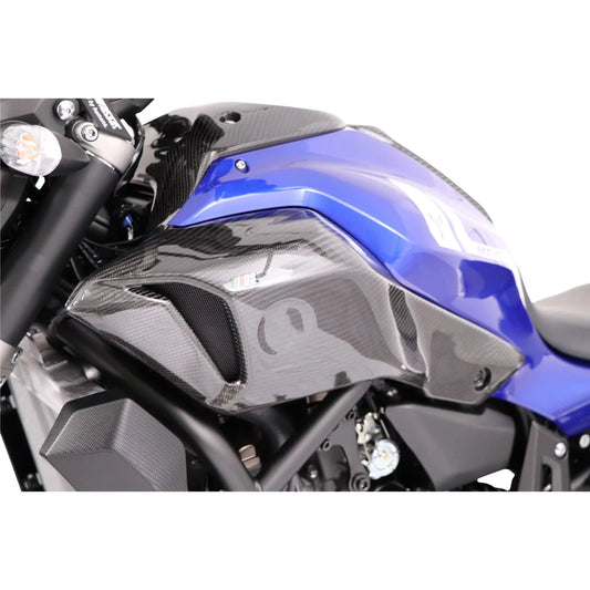 AISKA 100% Dry Carbon Fiber Motorcycle Fairings Upper Side Air Intake Panels Protection Covers for Yamaha MT07 MT-07 2014-2017